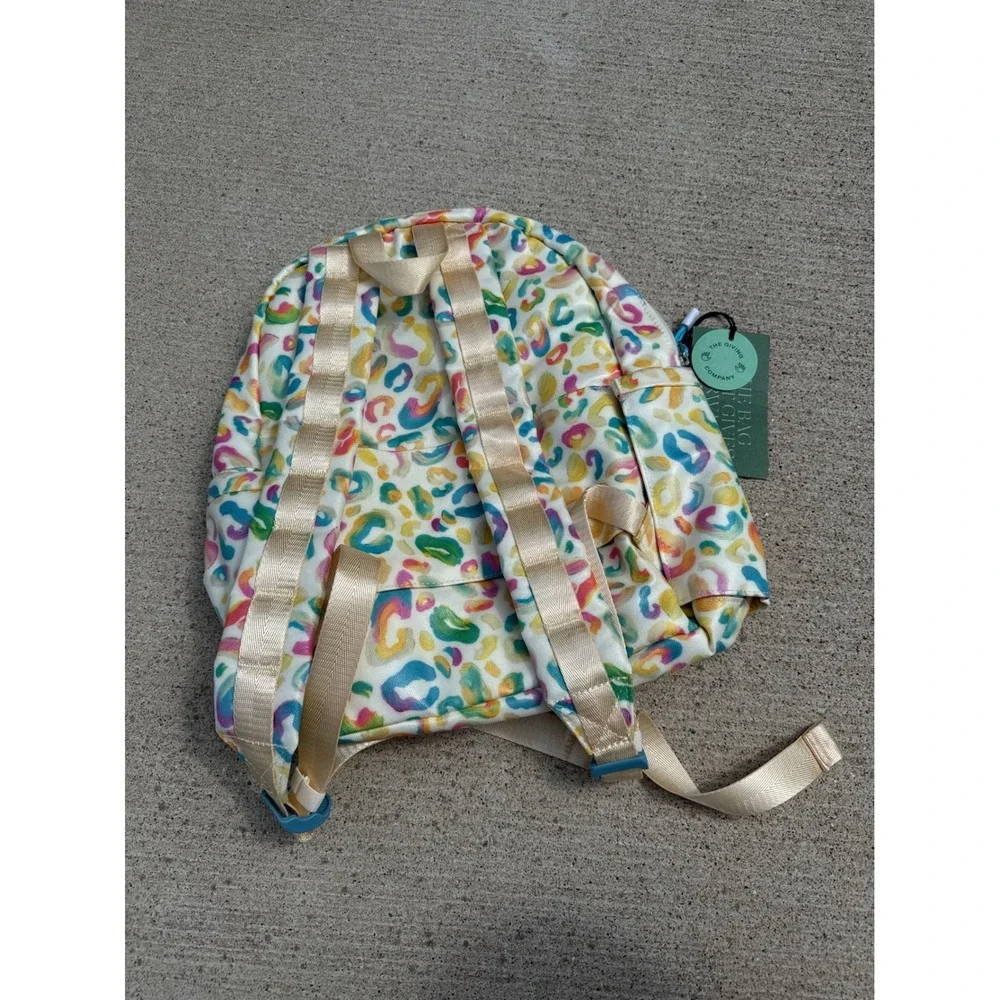 State Kane Kids Travel Backpack Metallic Rainbow Leopard Print School Bag NWT